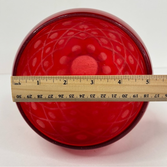 Vintage Red Cut to Clear Decanter Ruby
Base Bohemian Glass Art Vase - Picture 3 of 9